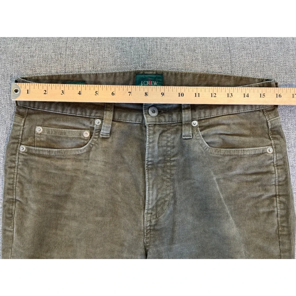 J.Crew Mens‎ Olive Green Corduroy Pants Slim Straight 29x32 Cotton Vintage 90s